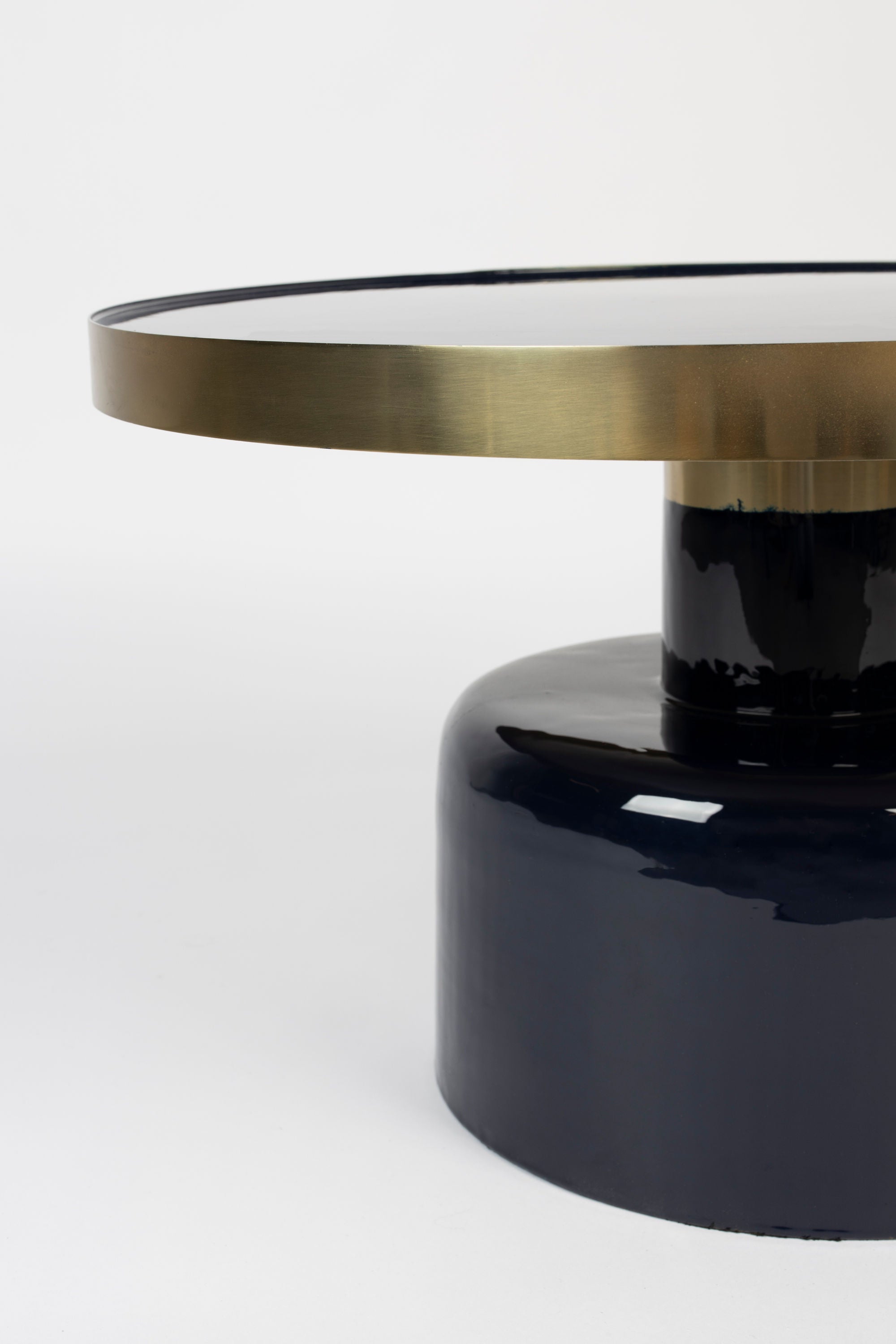 Zuiver Glam Gloss Blue & Gold Round Coffee Table